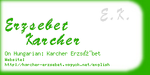 erzsebet karcher business card